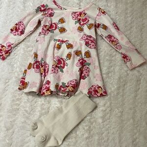 Strawberry Shortcake Pink Winter Theme Dress with Socks